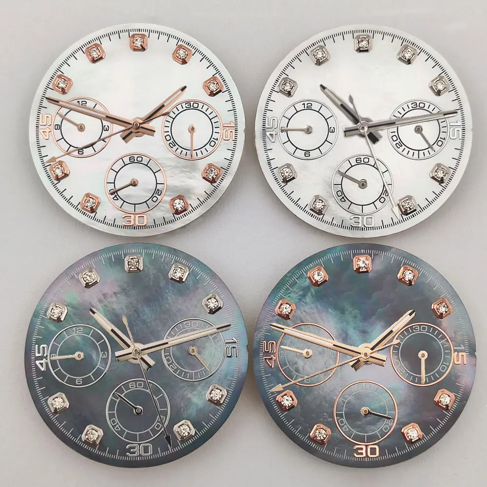 Cadran et aiguilles VK63, cadran à texture réfléchissante, cadran de montre de 29mm adapté au mouvement VK63, accessoires de haute qualité, pièces de rechange de montre