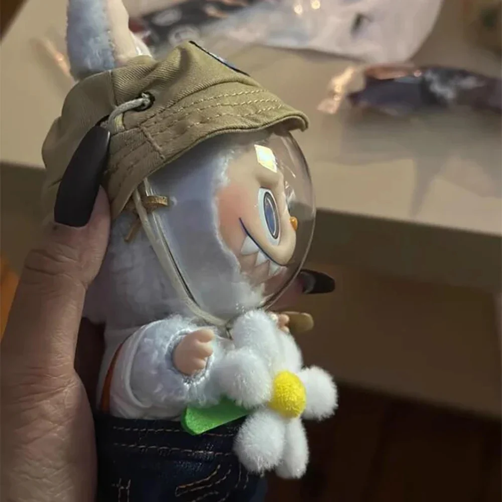 جديد أفخم Labubu قناع واقٍ شفاف الدائمة الغطاء الواقي الغبار الاكريليك واقية قذيفة لعبة DIY الملحقات