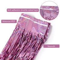 Metallic Tinsel Foil Fringe Curtains Photo Backdrop Glitter Streamers Foil Fringe Backdrop Curtain for Xmas Wedding Background 3