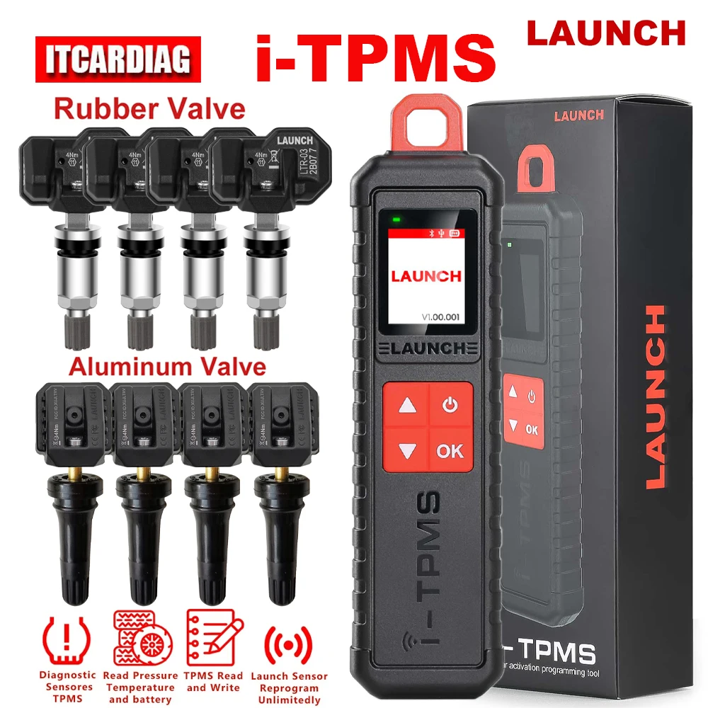 LAUNCH X431 I-TPMS Car Tire Pressure Diagnostic Tool Relearn Active Program 315/433Mhz Sensor for Android /X431 V PAD pk TSGUN