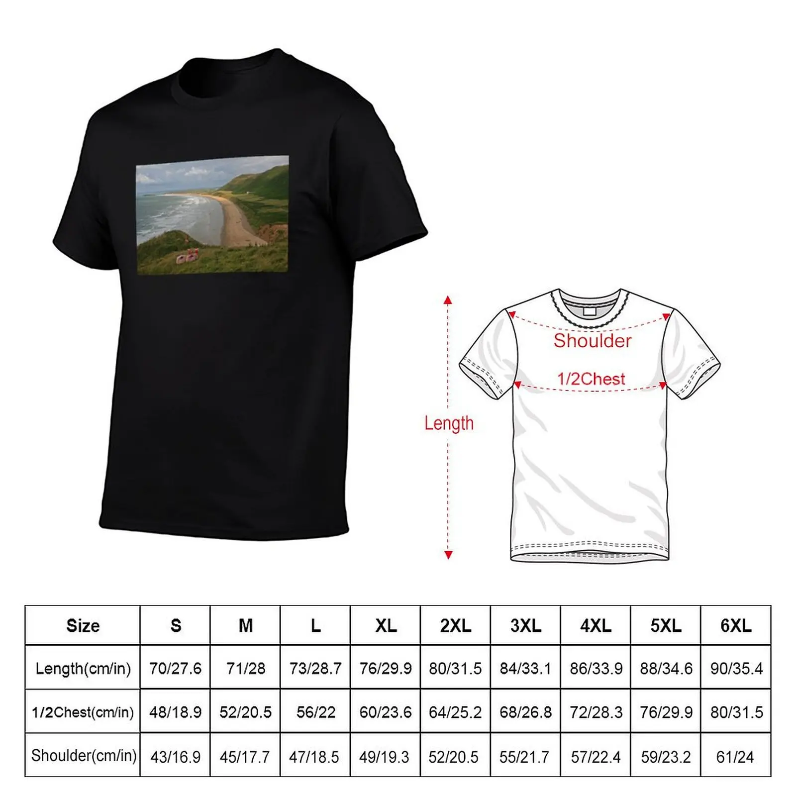 Gower Peninsula, Rhossili Bay Relaxed Fit T-Shirt shirts graphic tees oversized Men's clothing