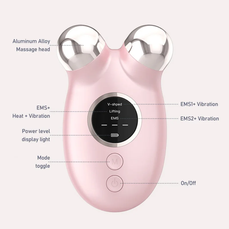 Heating V shape lifting Face Toning Device EMS Vibration face neck massager Skin Firming Device