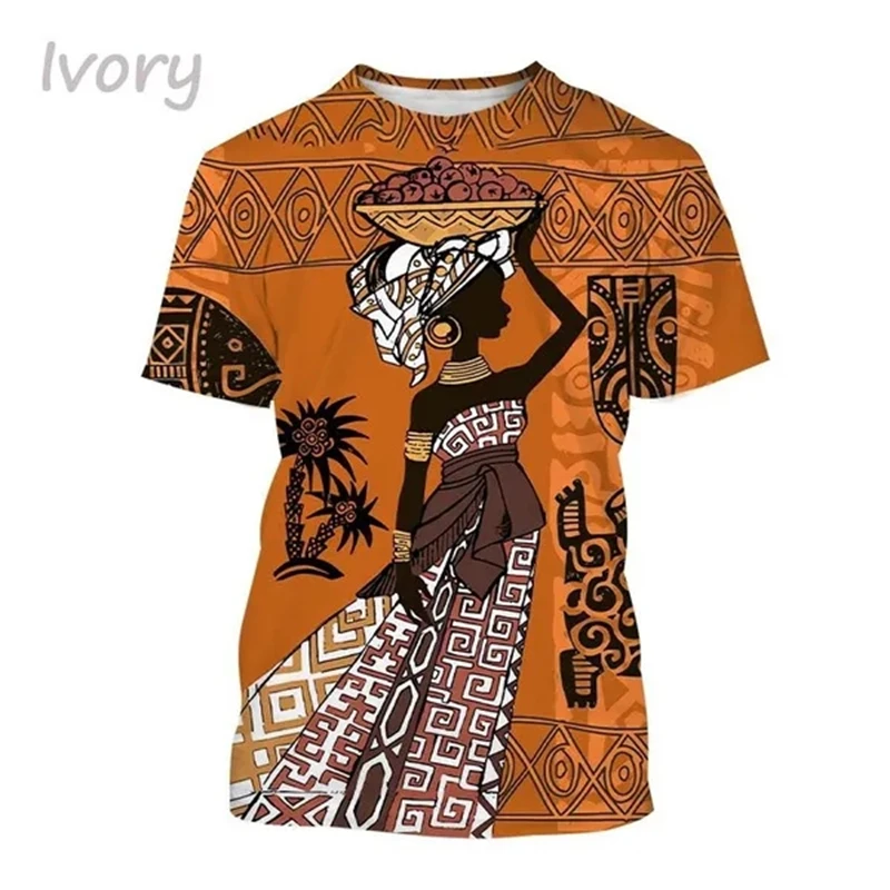 New Arrivals African Men\'s Women\'s Short Sleeve 3D T-Shirt Best Selle Ethnic Style Print Graphic Fashion Street Personality Tee