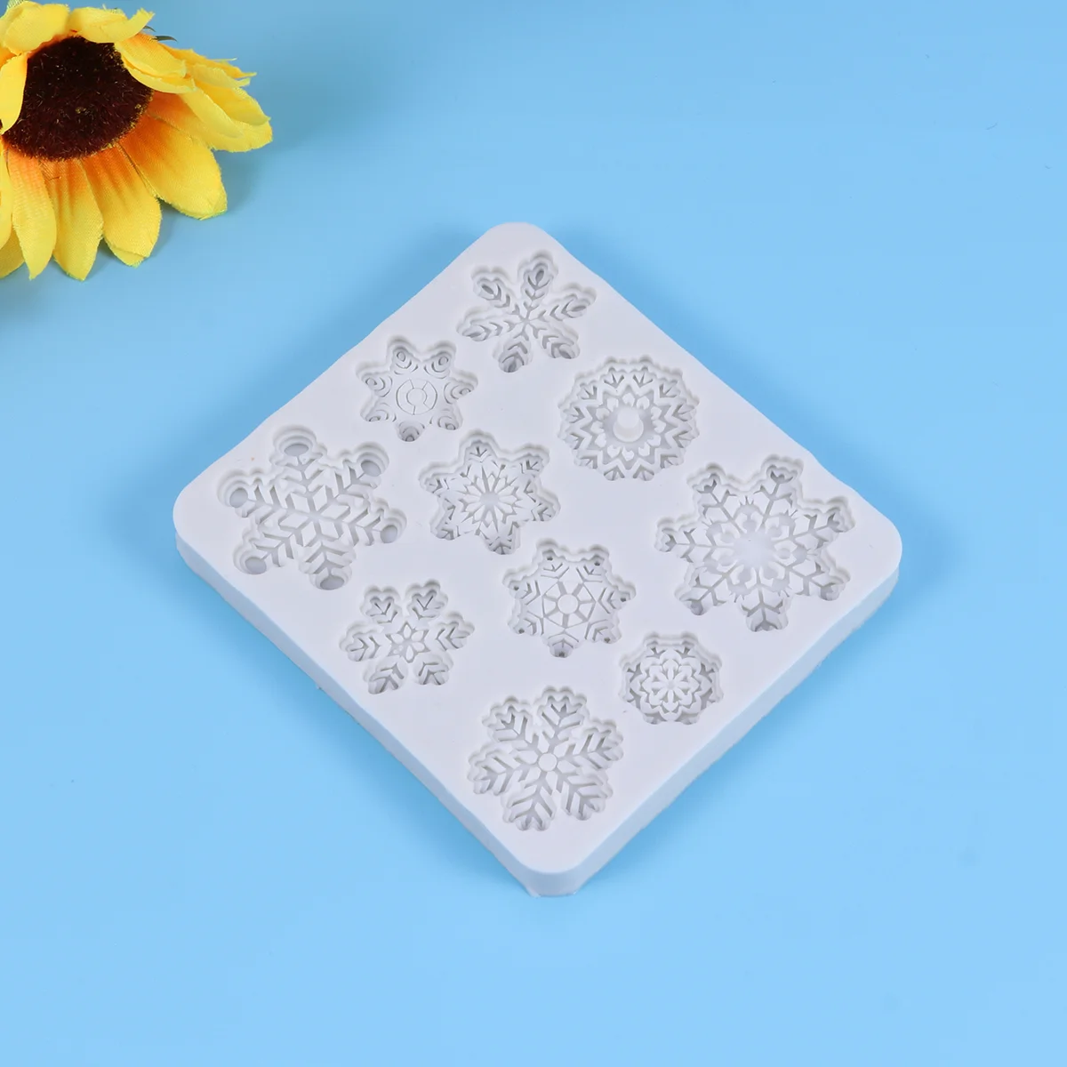 10 Cavity Christmas Snowflake Fondant Baking Molds Cake Mould Silicone Chocolate