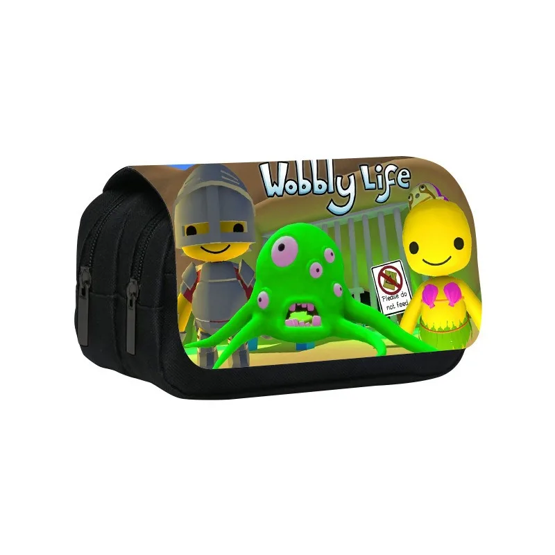 Estojo de lápis de dupla camada, jogo pop, vida oscillante, caixa de papelaria, material de decoração escolar para presente de aniversário primário