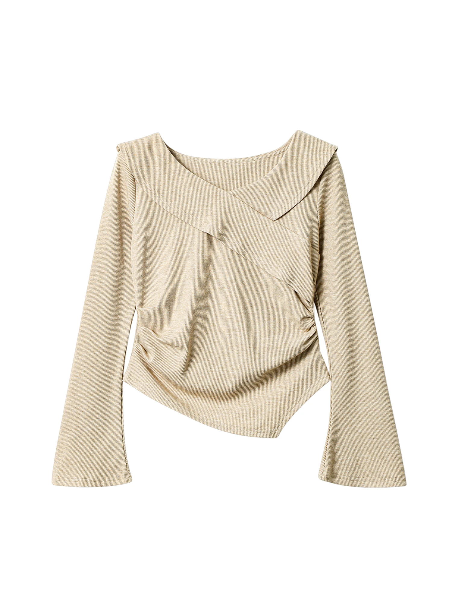 

Women Khaki V-Neck T-shirt Y2k Gyaru Gothic Tee Top 2000s Vintage Aesthetic Long Sleeve Knit T-shirt Clothes Spring Autumn 2025