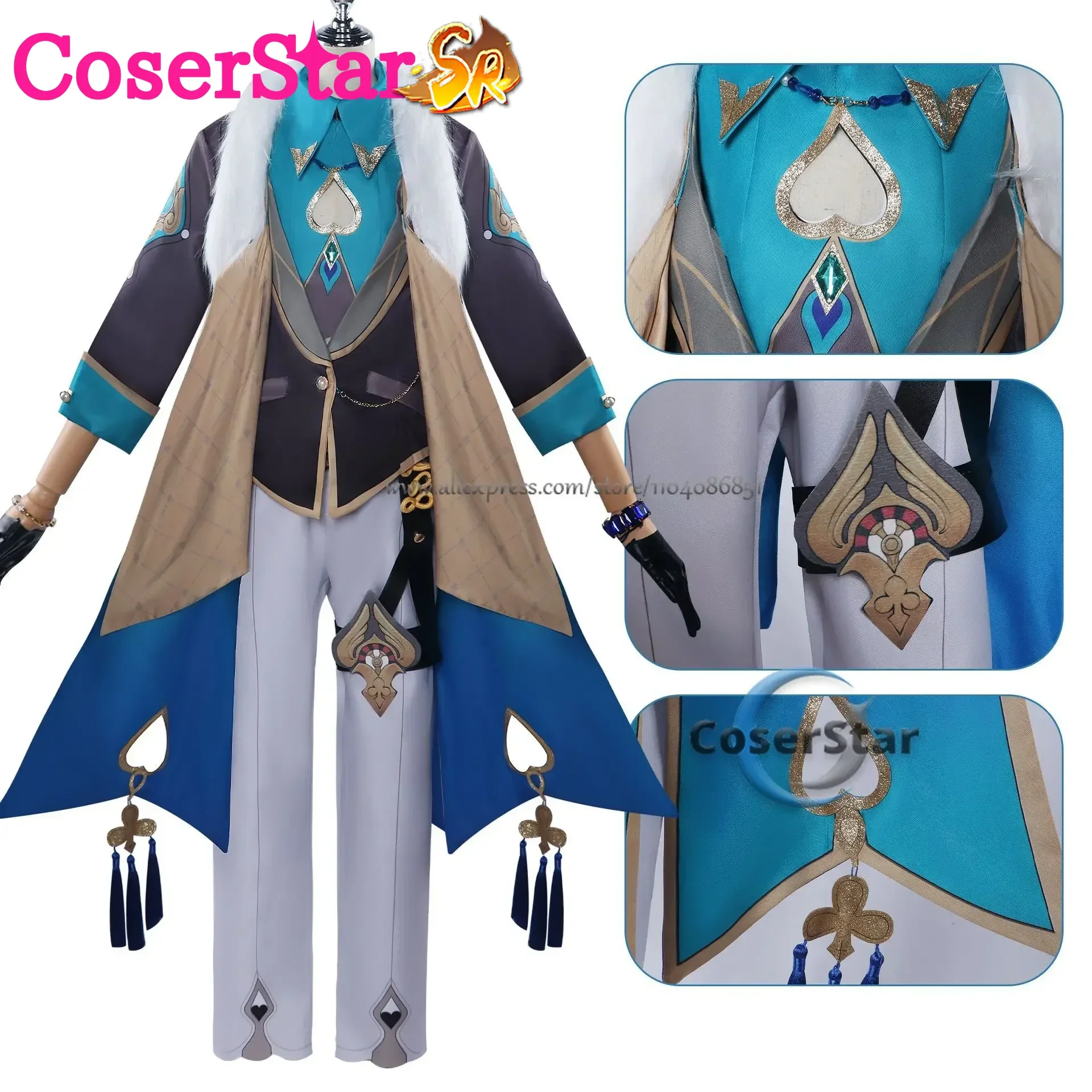 IN MAGAZZINO Gioco Honkai Star Rail Avventurina Costume Cosplay Set Completo Vestito Uniforme Avventurina Costume Cosplay Parrucca Scarpe Puntelli
