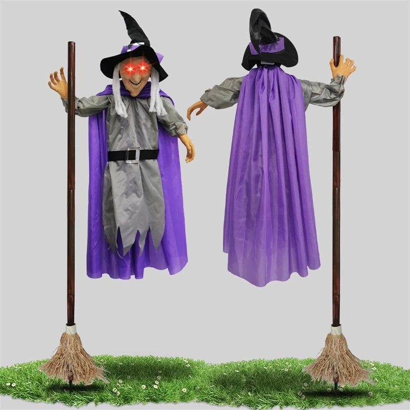 

Halloween Glow Voice Control Screaming Inserted Green Fly Witch Escape Room Terrifying Haunted House Supplies Daily Parody Props