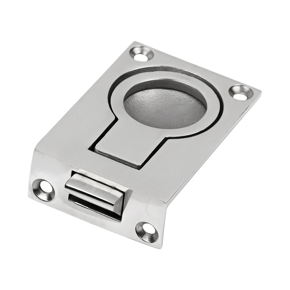 1PC Marine Grade 316 Stainless Steel Flush Pull Lift Ring Handle for Recessed Boat Hatch Floor Latch Marine Hardware Accessories