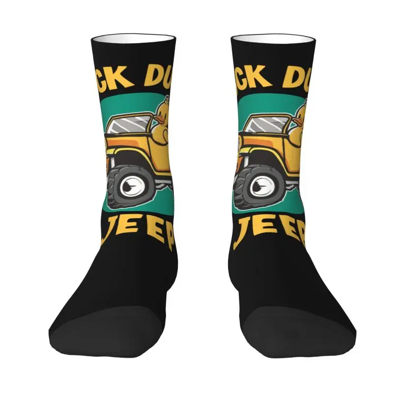 Custom Duck Duck Jeeps Dress Socks Men Women Warm Fashion Novelty Crew Socks