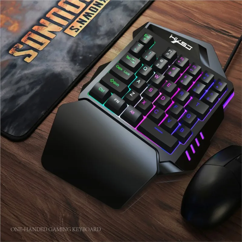 OllyMurs-One Hand Gaming Keyboard Left Hand Set Compact Mini Portable Phone Throne Paired with PUBG Throne Mechanical New Style