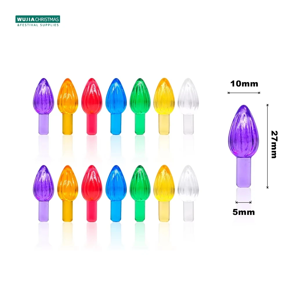 Multicolor Bulb Ceramic Christmas Tree Handmade Sets Accessories Plastic Stars Home Decoration Replacement Twist Light Ornaments