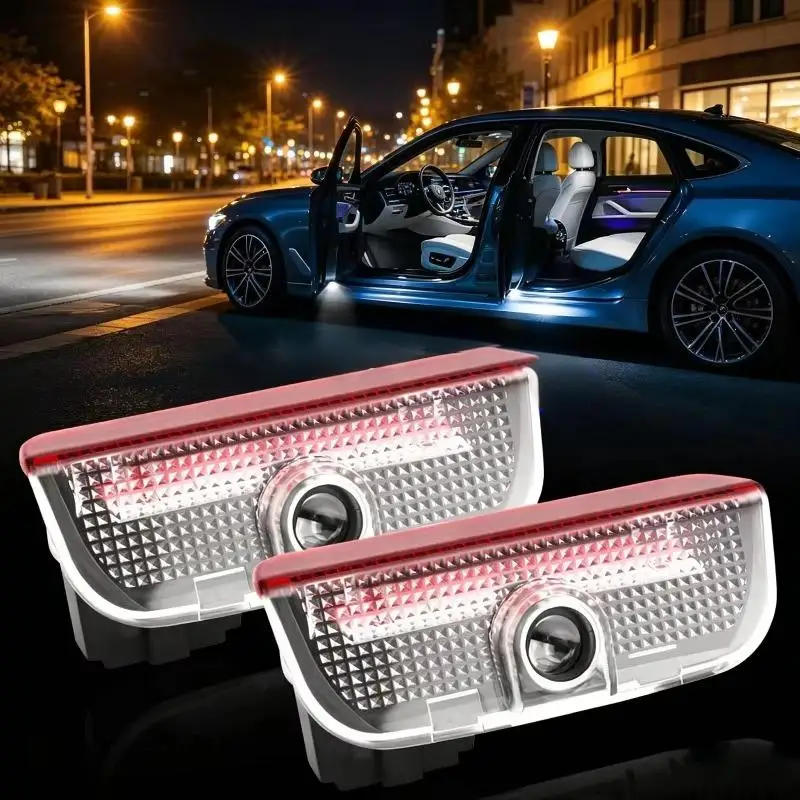 

2PCS Car Door Badge Light Projector Courtesy Shadow Welcome LED Lamp for VW R Line Golf 6 7 8 T-ROC Sharan Passat Jetta Touran