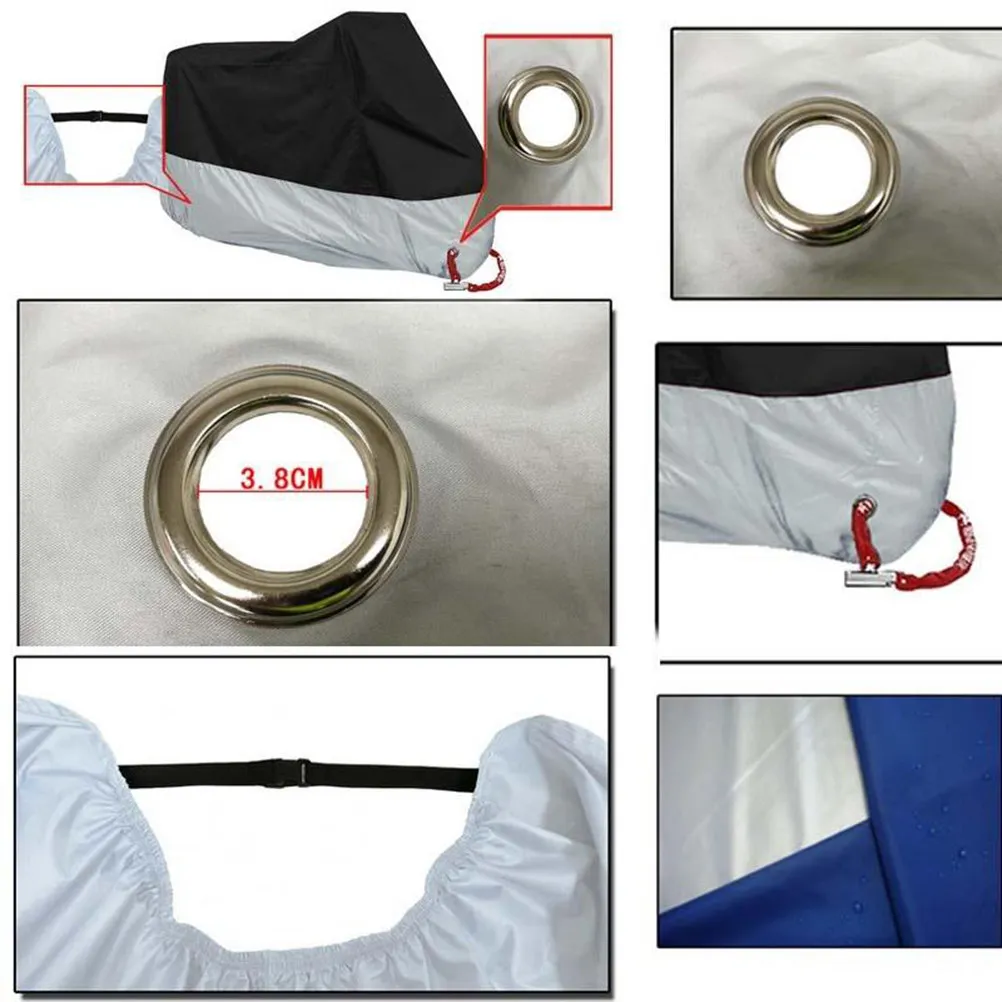 

Motorcycle Motorbike Rain Uv Protective Cover Size M Black Silver Storage Bag Waterproof Breathable Outdoor Indoor Motorbike