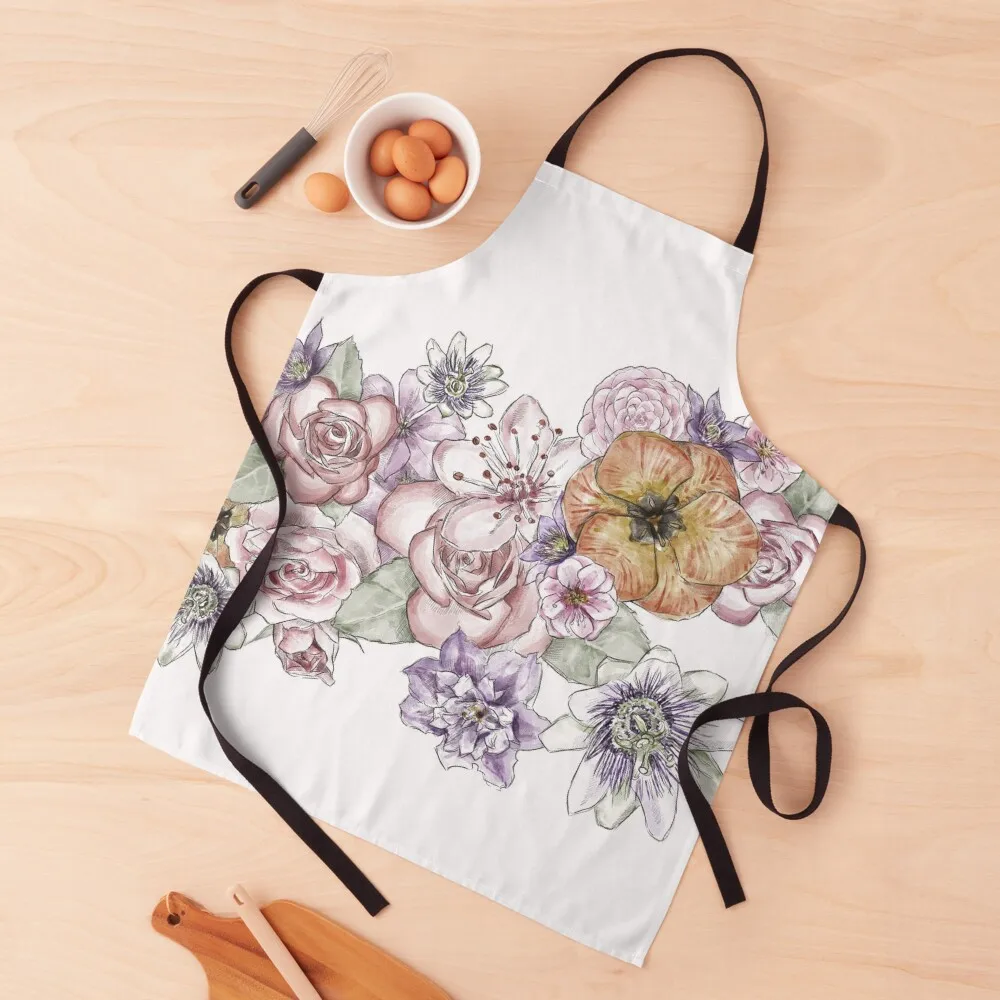 

Flowers Apron Dress Cleaning Products For Home Men's Kitchen For Home Accessories Apron