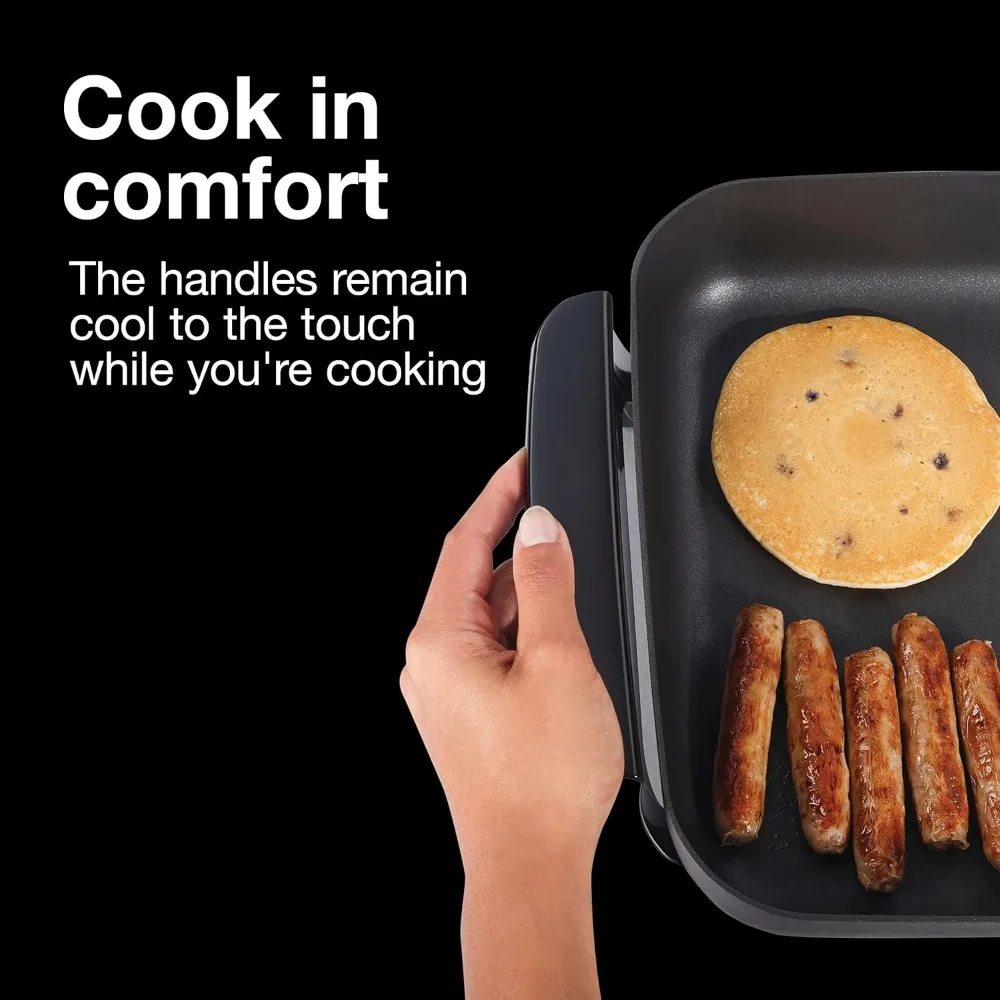 Electric Skillet with Lid, 116 sq. in. Nonstick Cooking Surface for Frying, Sauteing, Simmering and Braising, Adjustable Temp 2