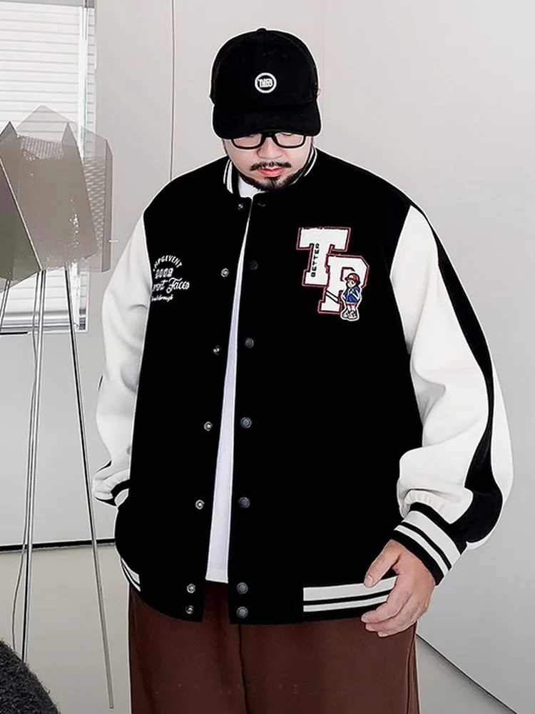 

Модная мужская бейсбольная куртка больших размеров, свободная повседневная куртка с вышивкой, весна-осень, новая удобная куртка больших размеров