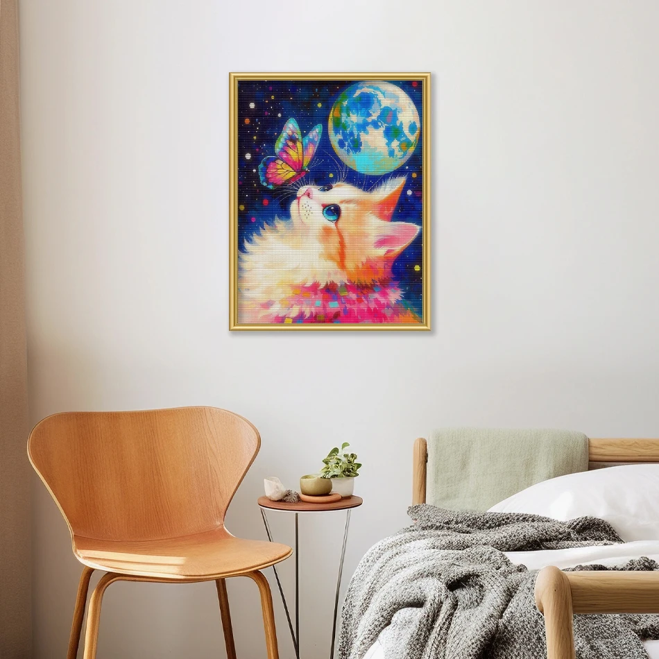Pintura de Diamantes 5D Gatos, - Wallpaper Art And Craft reseña y precio