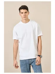 2024 Summer New 100% Cotton White Solid T Shirt Men Causal O-neck Basic T-shirt Women High Quality Classical White Tops