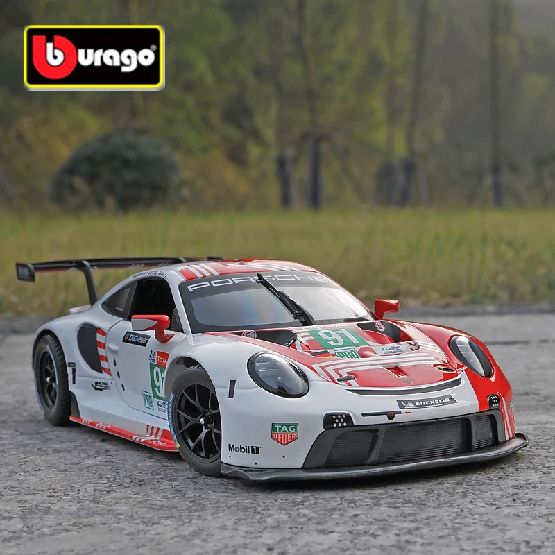 1:24 Porsche 911 RSR Alloy Sports Car Model Diecast Metal Toy Racing Vehicles Car Model Simulation Collection Gifts