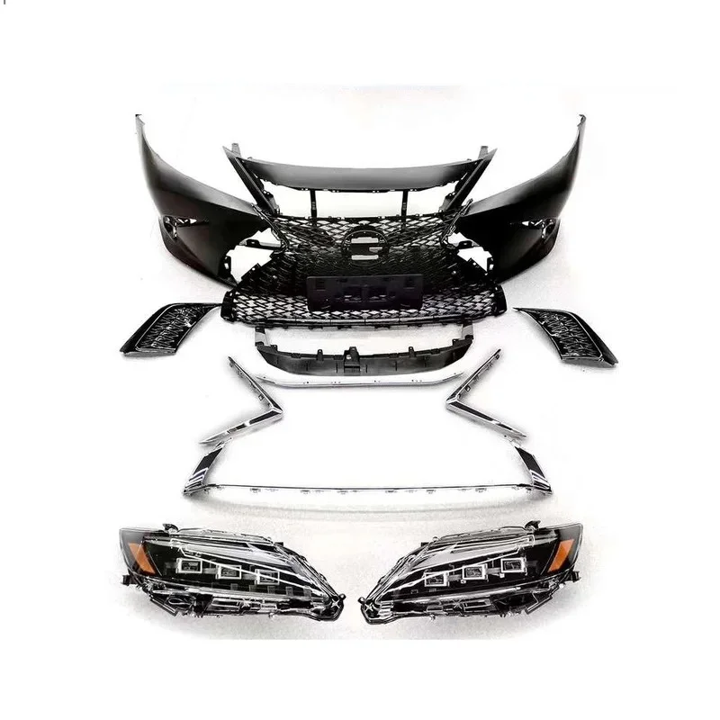 

Car Conversions Facelift Front Bumper 3 Lens Headlights for ES 13-22 Sport Style