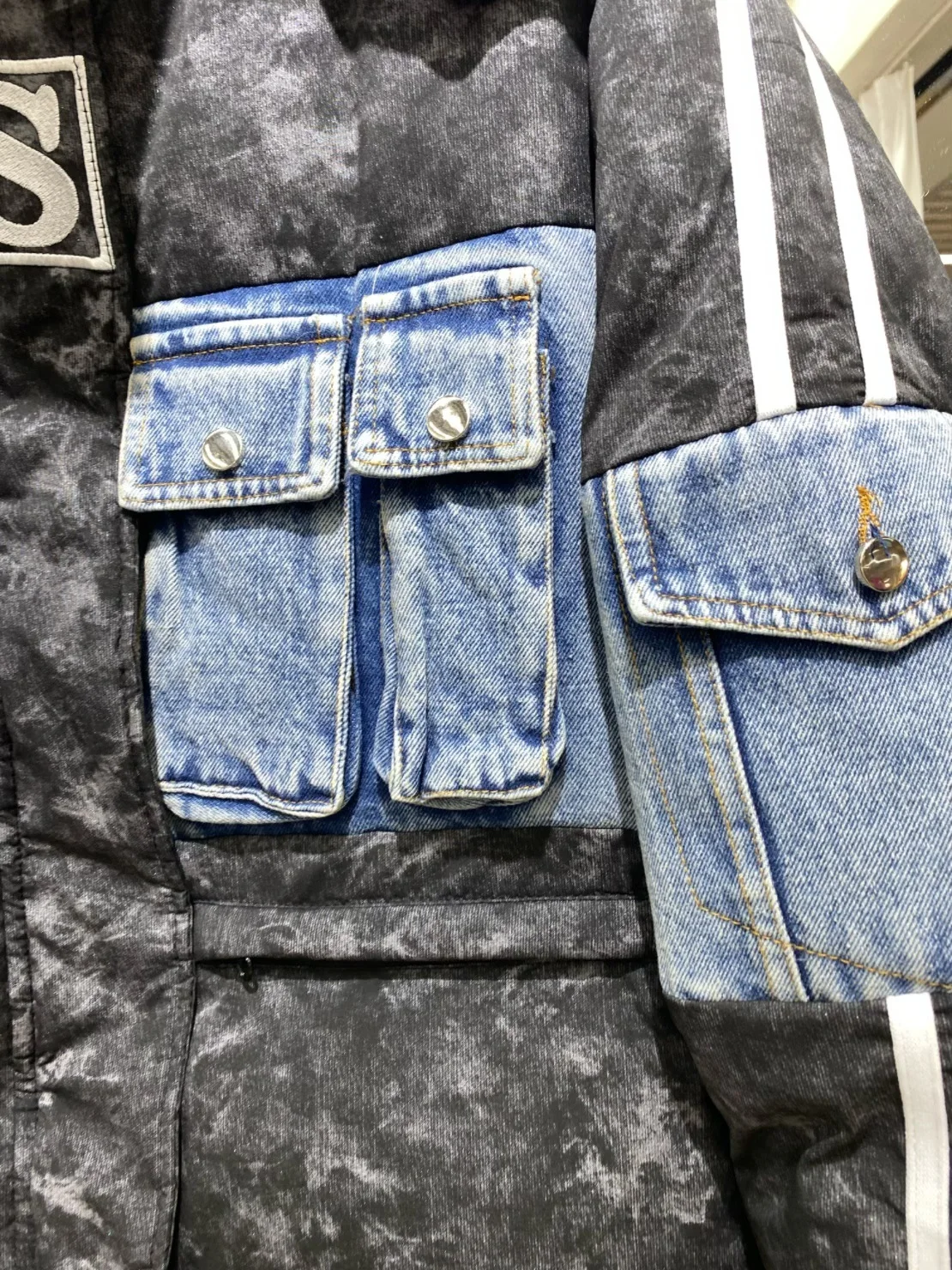 الشتاء الدنيم المرقعة انفصال مقنعين أسفل سترة الإناث التعادل صبغ سستة مبطن الستر النساء الأبيض بطة أسفل باركر أبلى