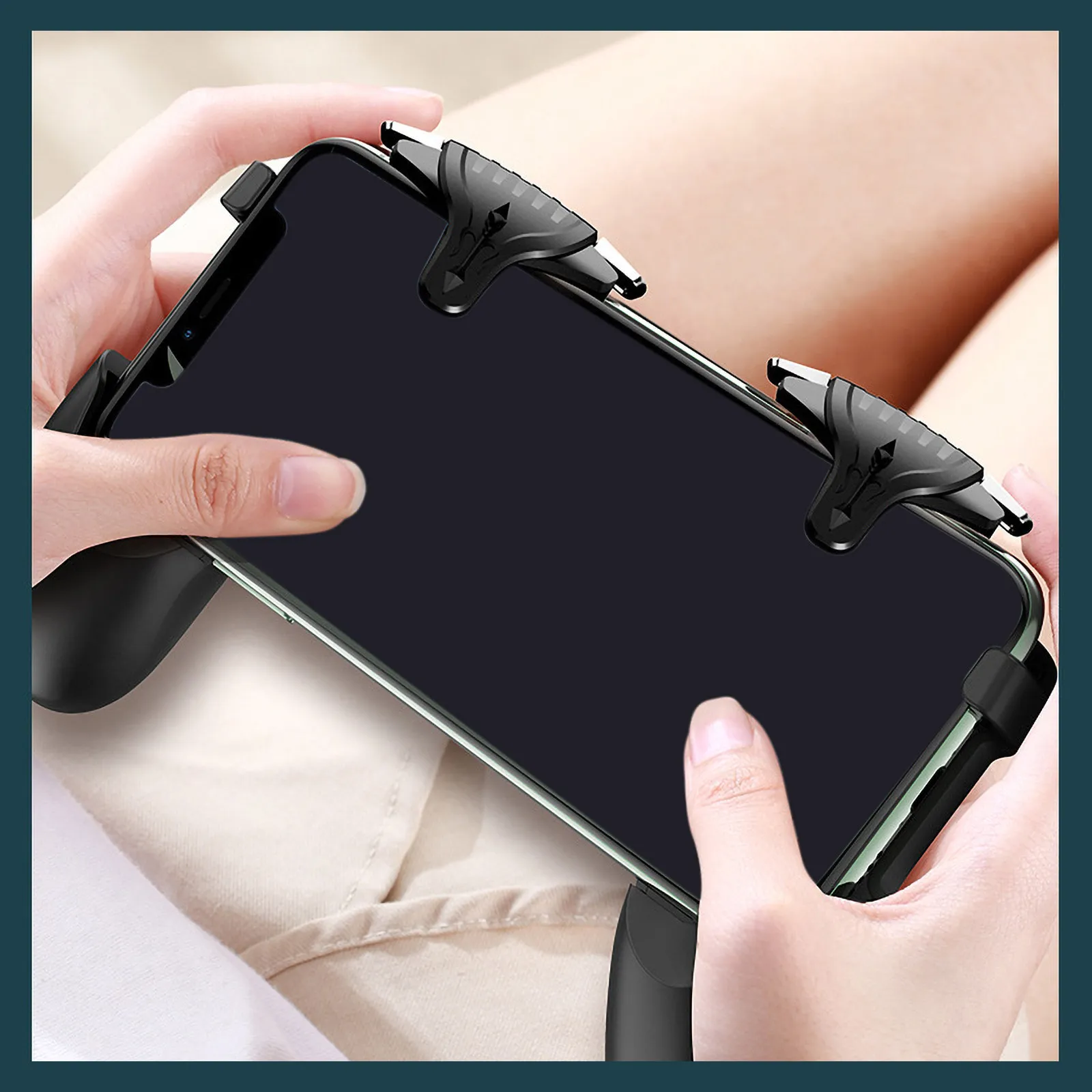 1 paire de gâchettes de jeu compactes pour jeux mobiles, améliore l'expérience FPS, légères et portables, compatibles avec la plupart des smartphones, sans affichage de carte.
