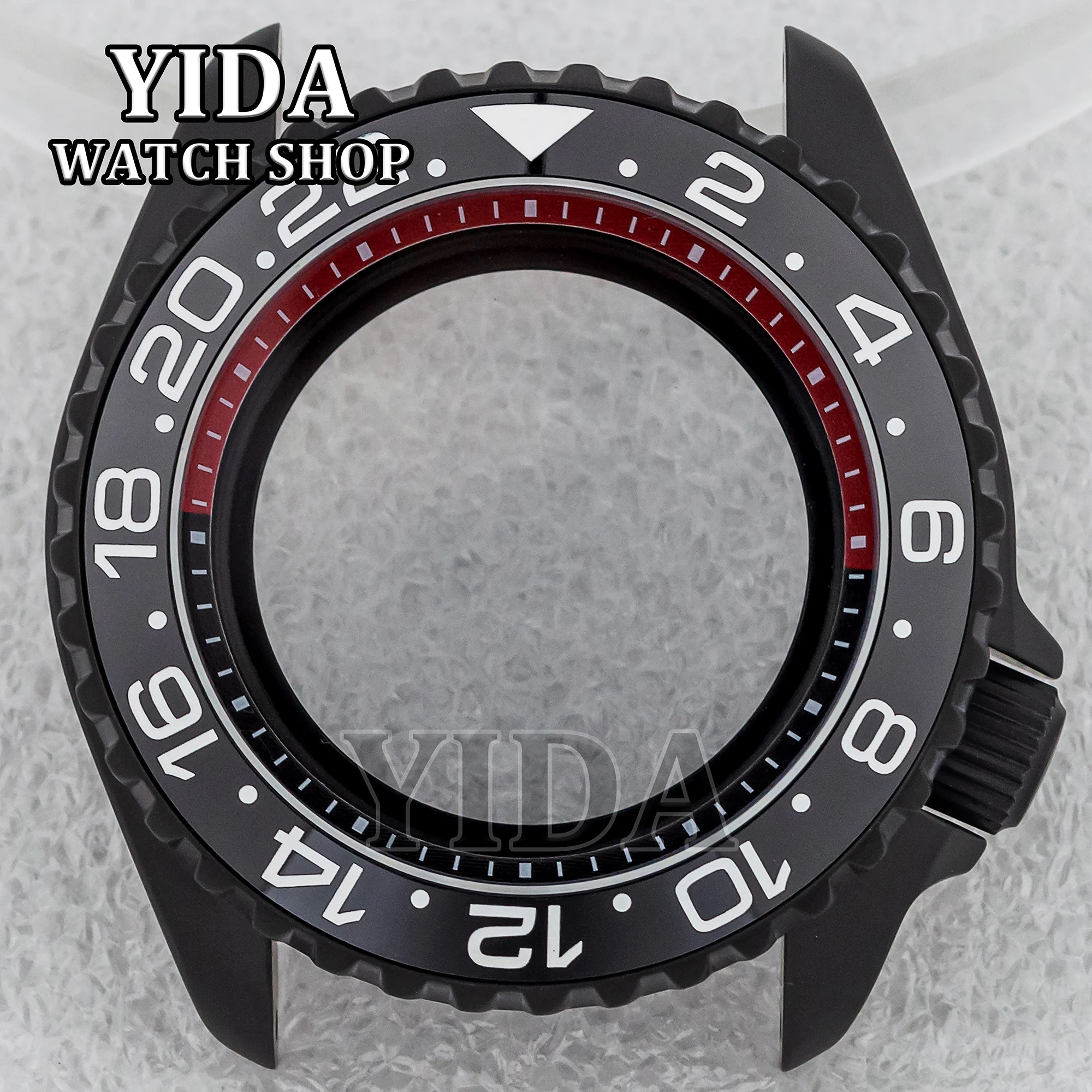 Boîtier de montre de haute qualité 42mm, PVD-noir, accessoires étanches 100M, cristal saphir pour mouvement Nh35 Nh36, pièces Mod à cadran 28.5mm