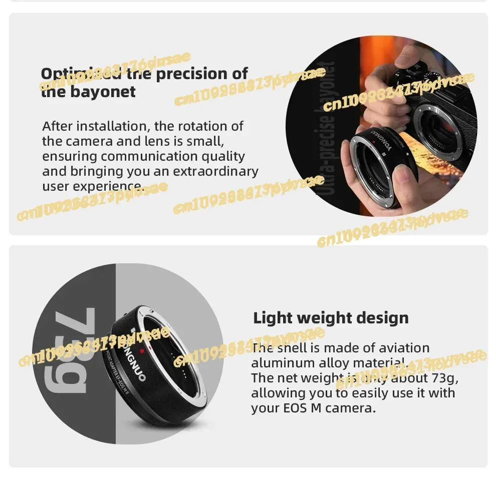 2025 New YONGNUO EFE.OSM II Auto Focus Lens Adapter Ring for Canon forEOS EF/EF-S Mount Lens to M EF-M M2 M3 M5 M6 M10 M50 M100 view 6