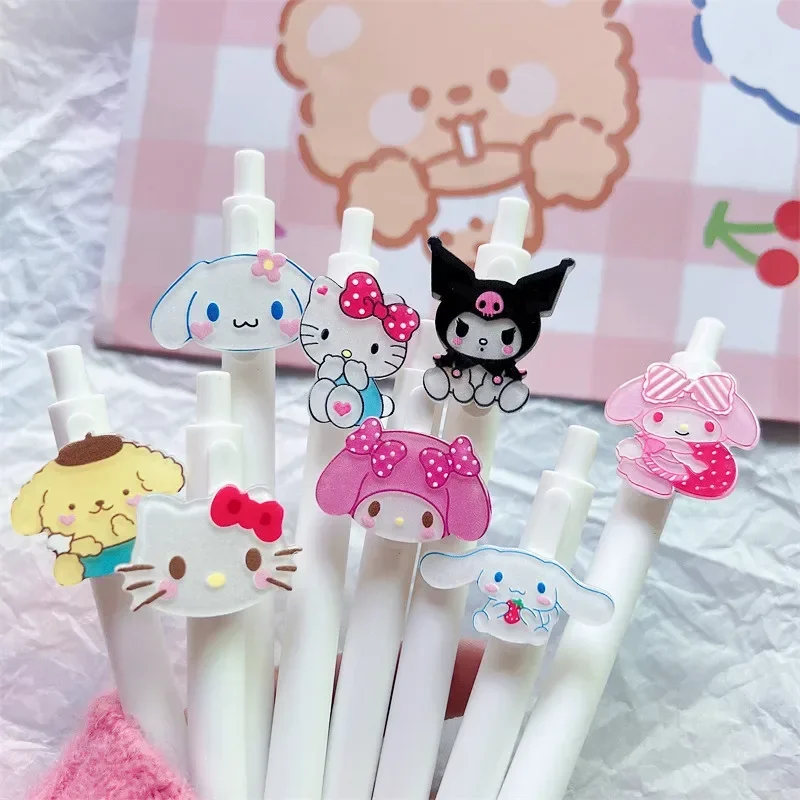 

Sanrio Kawaii Anime Cartoon series HelloKitty My melody Kuromi High-value cute girl neutral pen office student test pen Gift