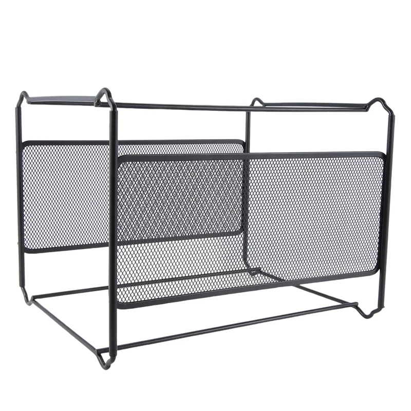 OFSS-A4 Mesh Metal File Organizer Box Hanging File Folder Box Desk Storage Holder Shelf Holder Storage For Office Home