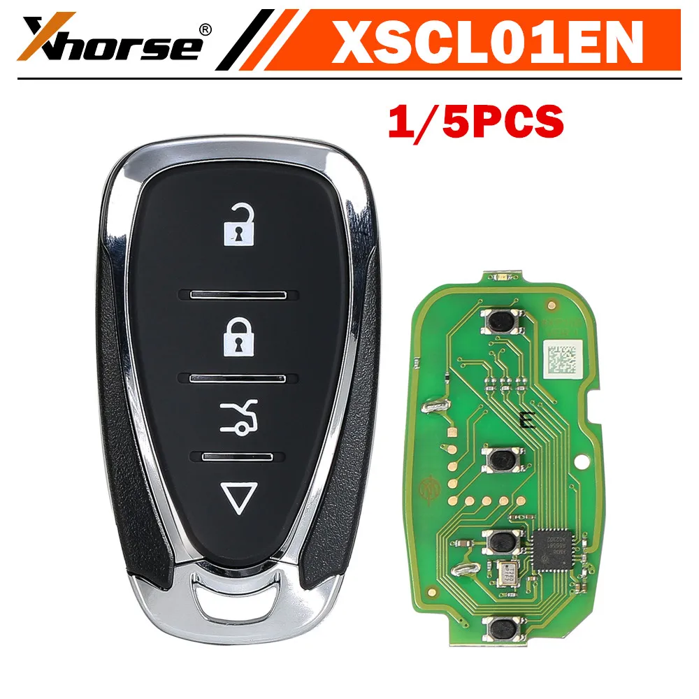 

1/5PCS Xhorse XSCL01EN Universal Smart Remote Key 4 Buttons for Chevrolet Style