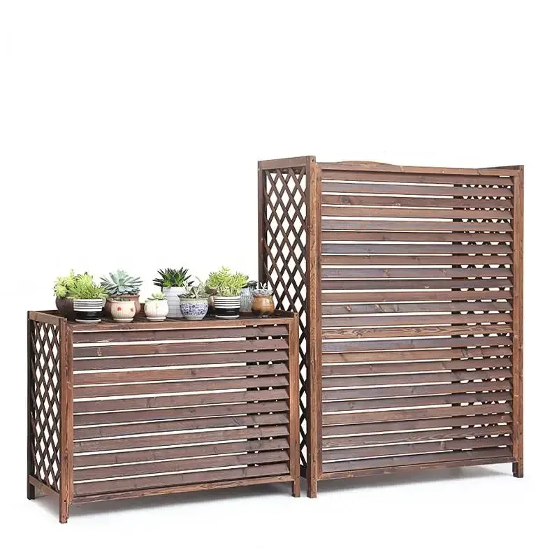 Outdoor AC Unit Rack Decorative Flower Stand Balcony Air Conditioner Cover Host Shelter with Ornamental Design