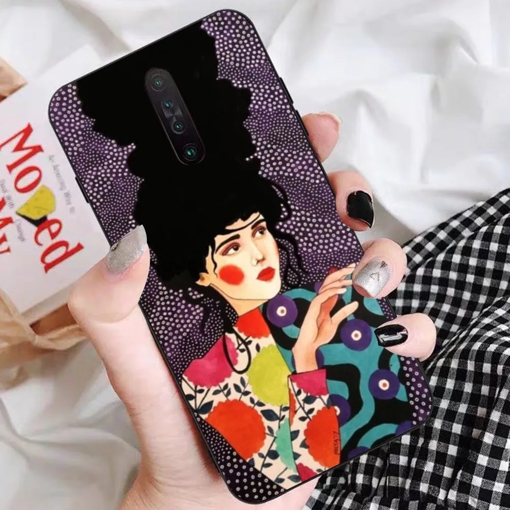 Artistic Peaceful Oil Painting Woman Phone Case For Samsung S 20 21 22 23 plus Ultra for Redmi Note 8 9 10 11 for Huawei Y 5 6 9