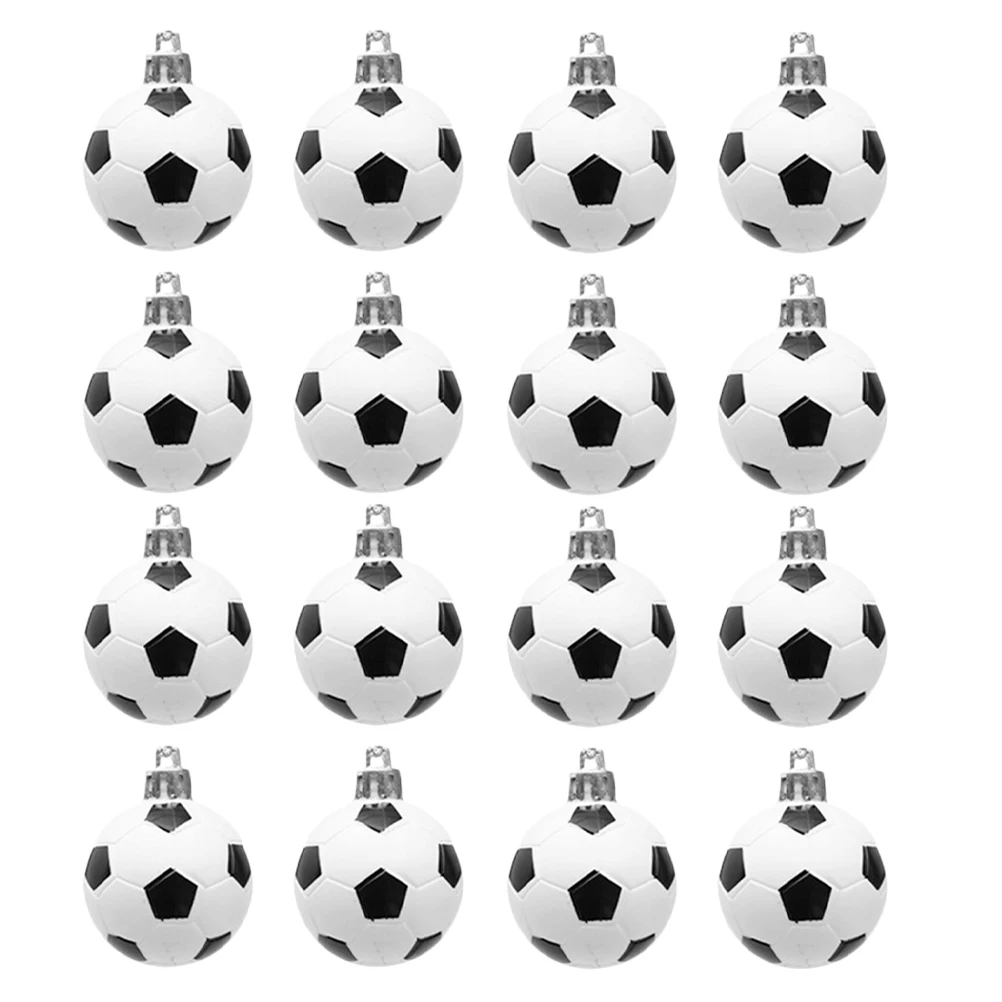 

24pcs Christmas Soccer Ball Ornaments: Hanging Decor For Xmas Tree Sports Party Holiday Decorations