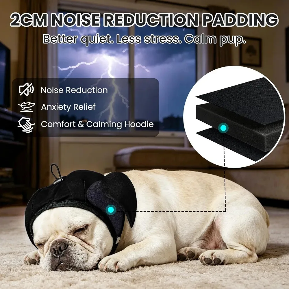 Noise-Reducing Pet Earplugs, Noise Protection, Comfortable and Effective Sound Insulation for Thunder, Sleep Dog Head Cover