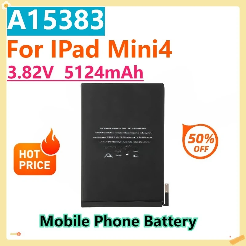

For IPad Mini4 A1538 3.82V 5124mAh Battery 2025 High Quality Tablet Battery