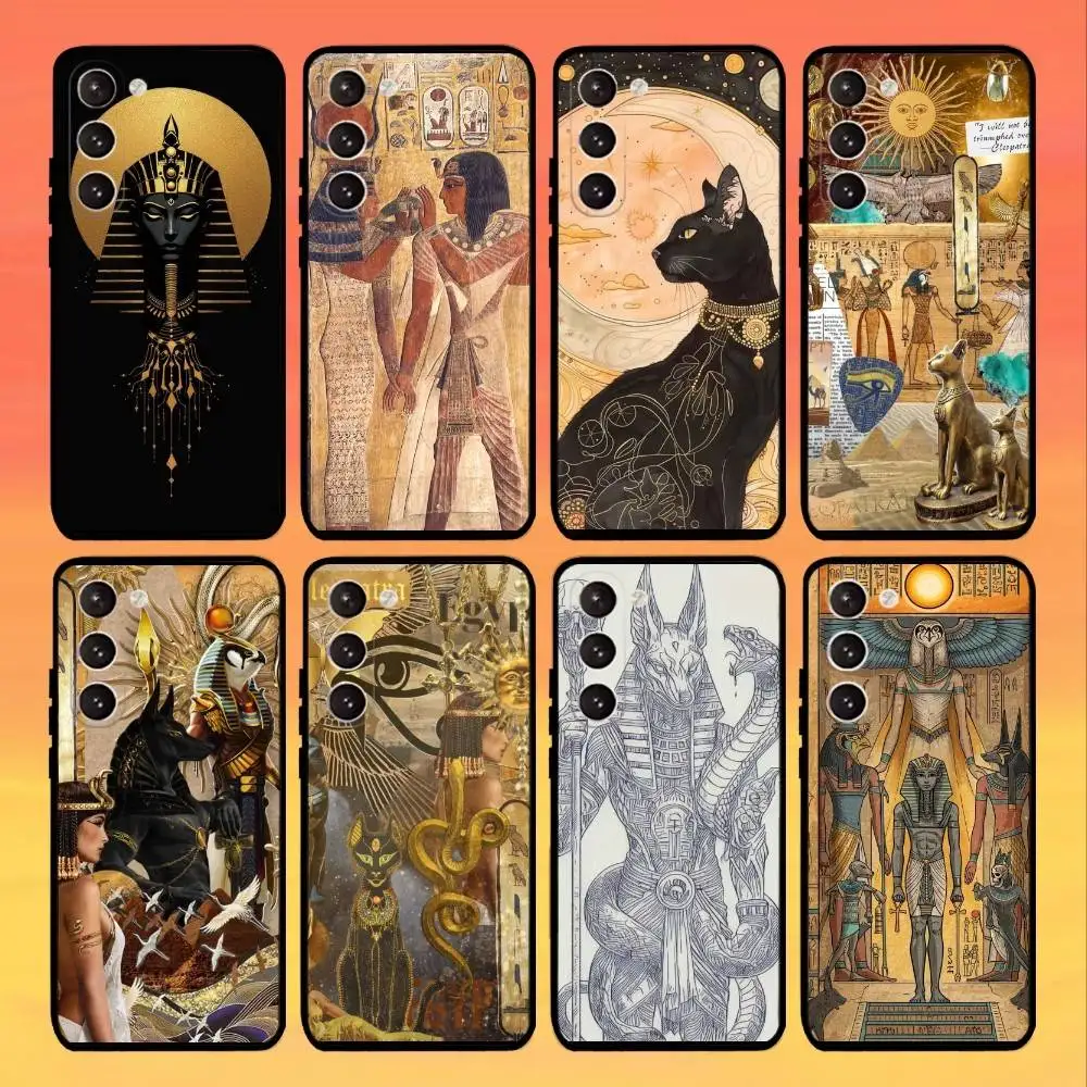 

Egypt Pharaoh mural Phone Case For Samsung Galaxy A73,A72,A71,A70,A53,A52,A51,Others Soft Black Cover