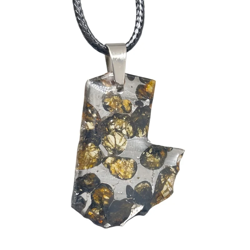 3.1g Seymchan Olive Meteorite manual Pendant Olive Meteorite Natural Olive Meteorite Necklace Pendant Specimen Collection- LB164