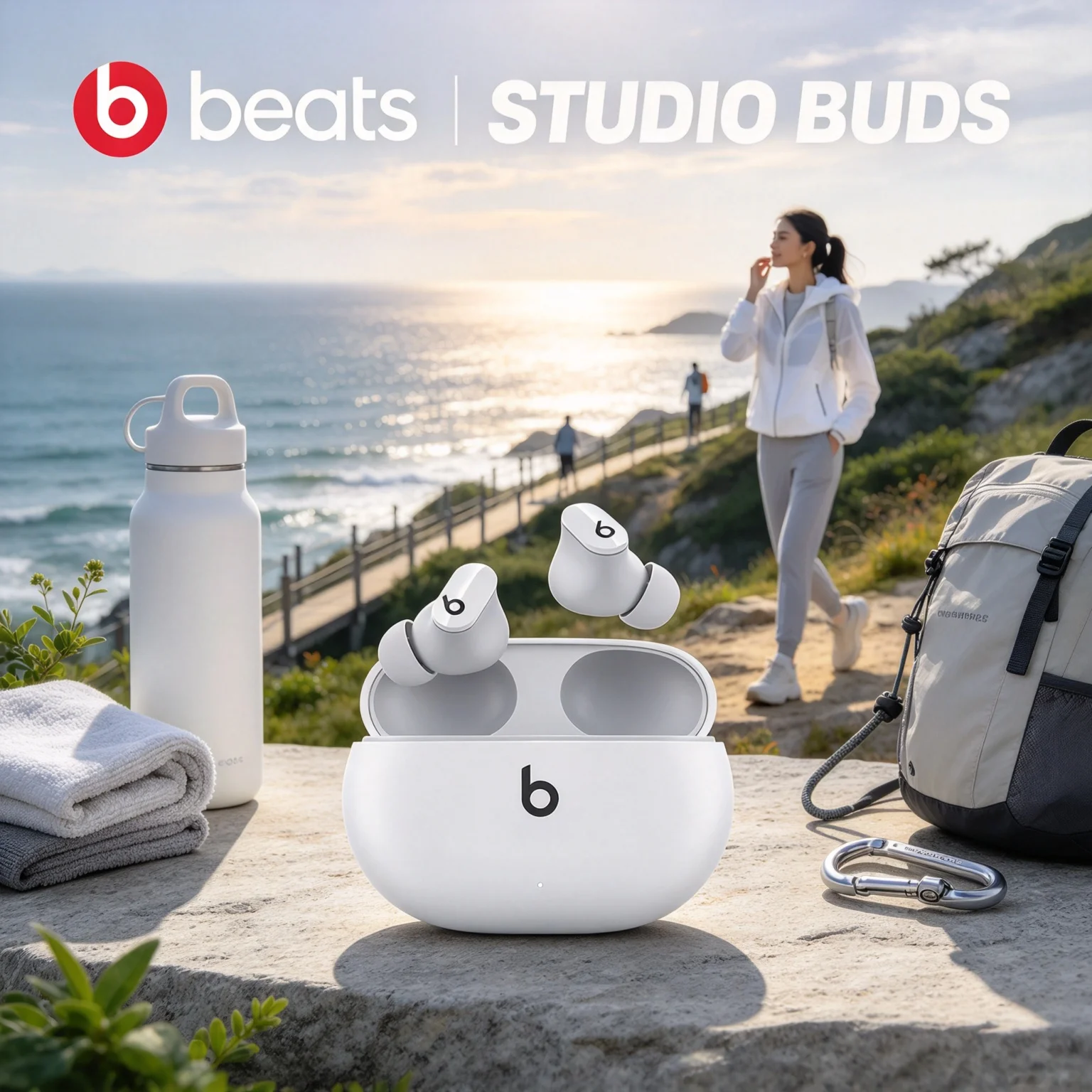 Beats Studio Buds Noise Cancelling True Wireless Earbuds, Multi Size Eartips, Universal Pairing for Smartphone Connection
