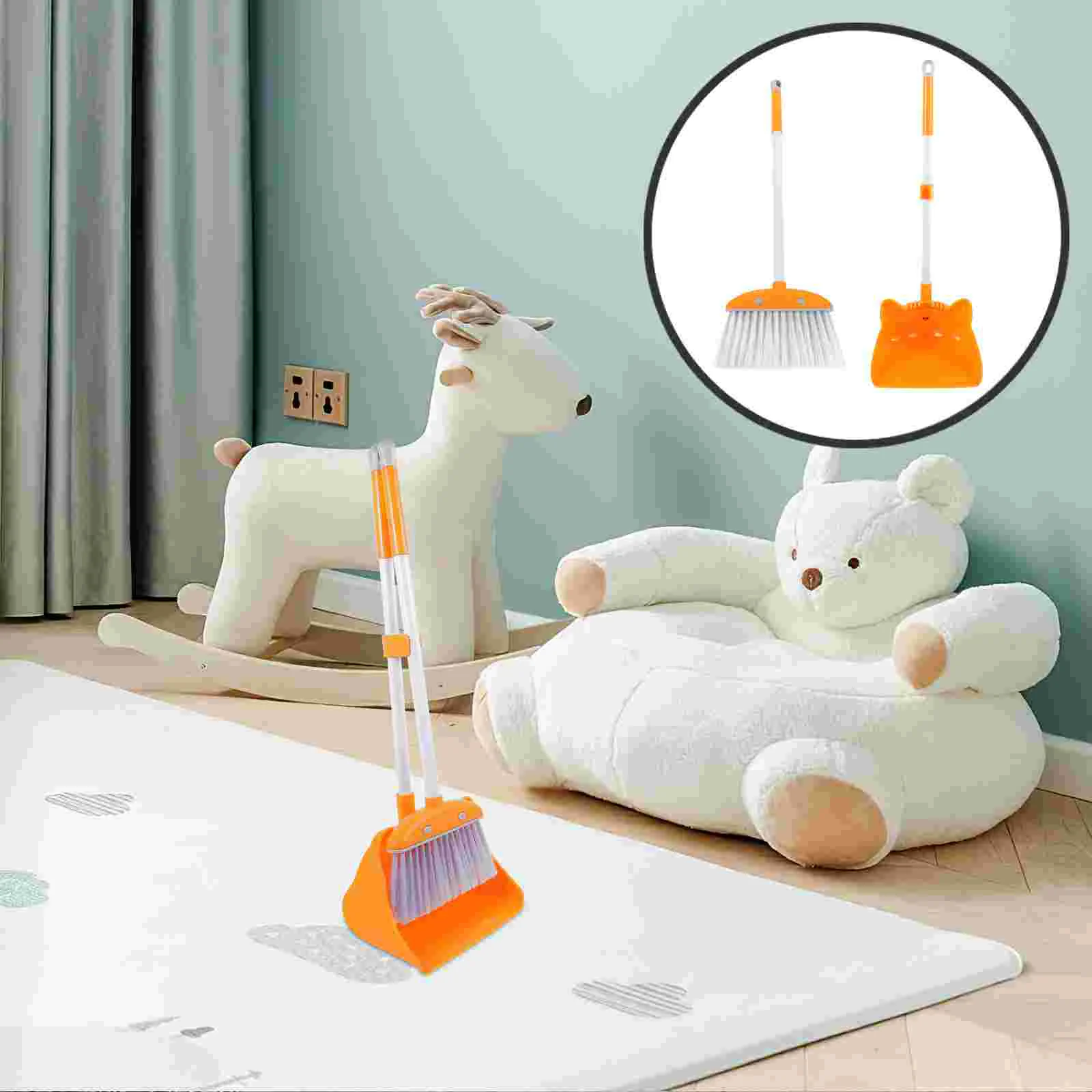 

Clean Children's Broom and Dustpan Kids Housekeeping Cleaning Tools Vacuum Toddler Toys