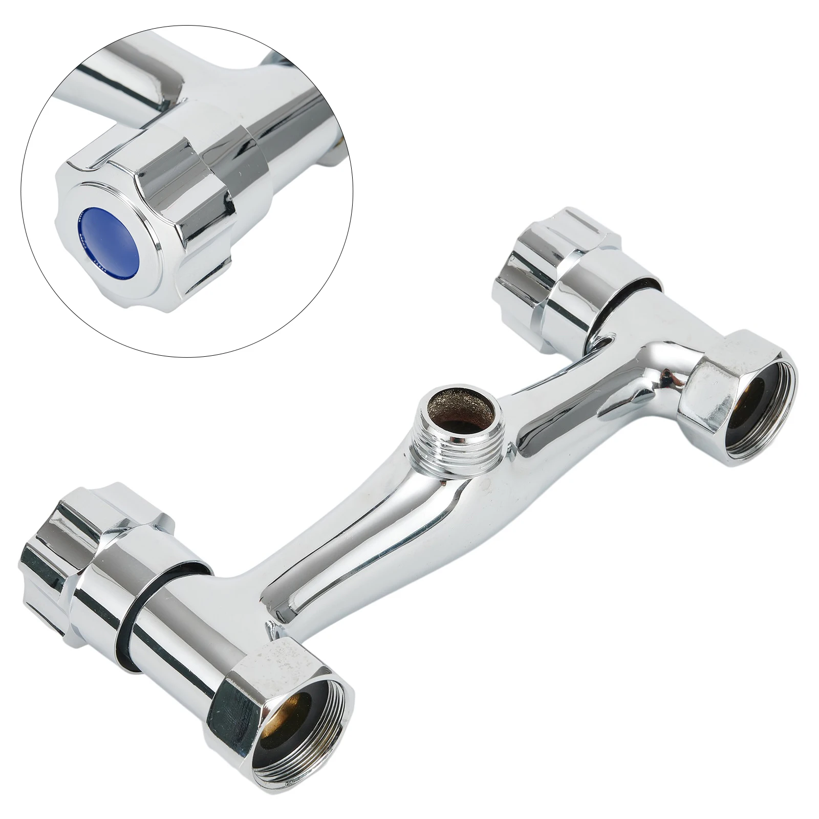 Bathroom Shower Mixer Taps Brass In-wall Dual Control Hot And Cold Water Valve Twin Outlet Chrome Valve Faucet Accessories 1pcs