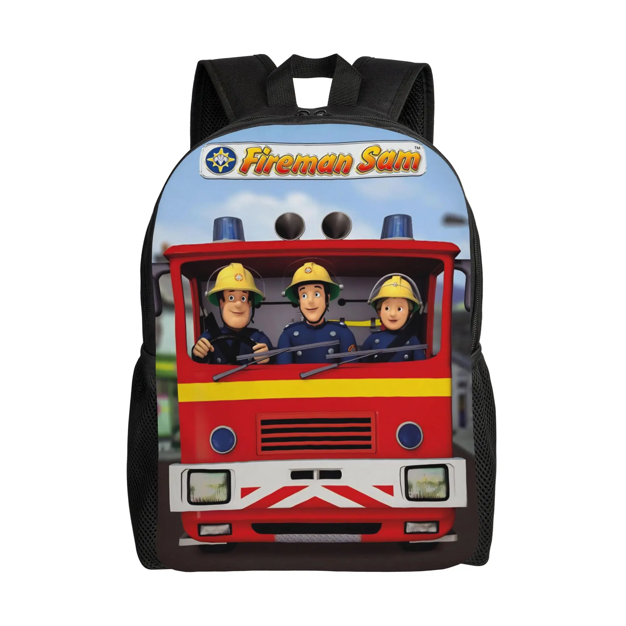

Рюкзак Fireman Sam для мужчин и женщин, модный студенческий рюкзак для походов и путешествий, сумка для ноутбука с изображением пожарных машин, прочная сумка через плечо