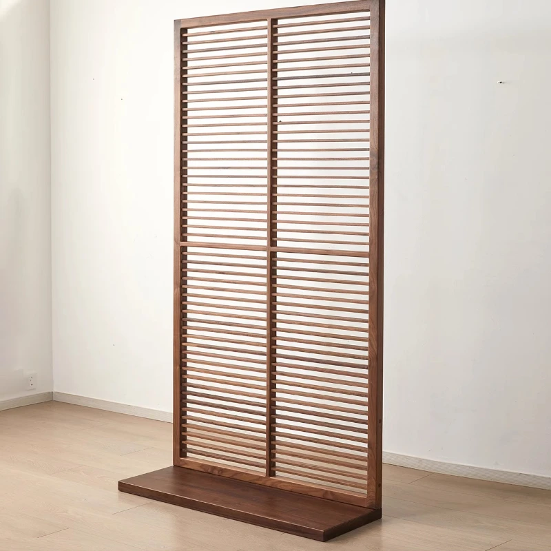 

Song-style aesthetics North American black walnut screen partition living room entrance porch block modern simple solid wood