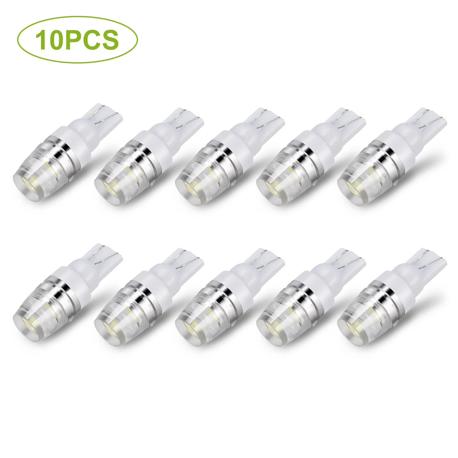 

10PCS T10 LED Bulbs 194 LED Lights 12V 1W 5730 Xenon White Wedge Base LED Replacement Bulbs for