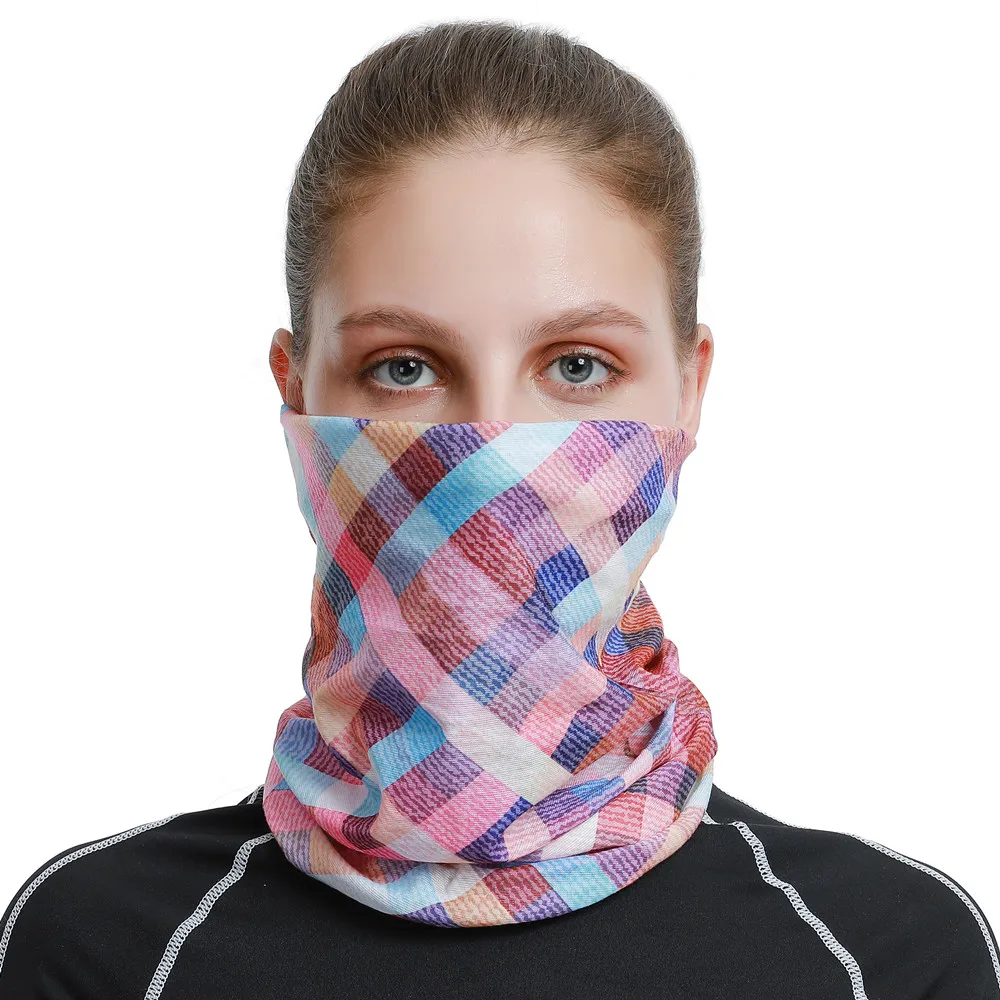 Unisex Nahtlose Bandanas Plaid Design Radfahren Gesichtsschutz Maske Für Frauen Männer Reiten Kopftuch Sport Kopftuch Moto Sturmhaube – Detail 6