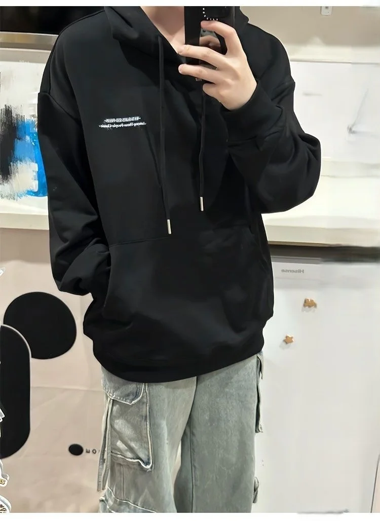 

Мужские толстовки с капюшоном и светоотражающими элементами в виде динозавров, свободного кроя, дышащие, вафельные, на День святого Валентина, осенние, с круглым вырезом, с длинными рукавами, с принтом бабочки и креста