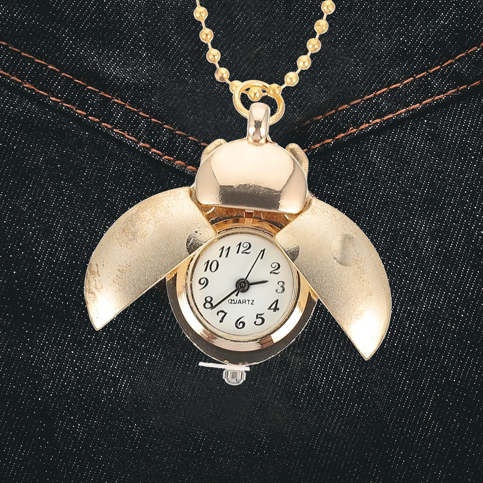

1pc Retro Pocket Watch Beetle Theme Hanging Quartz Vintage Design Decorative Pendant Gift For Family Friends