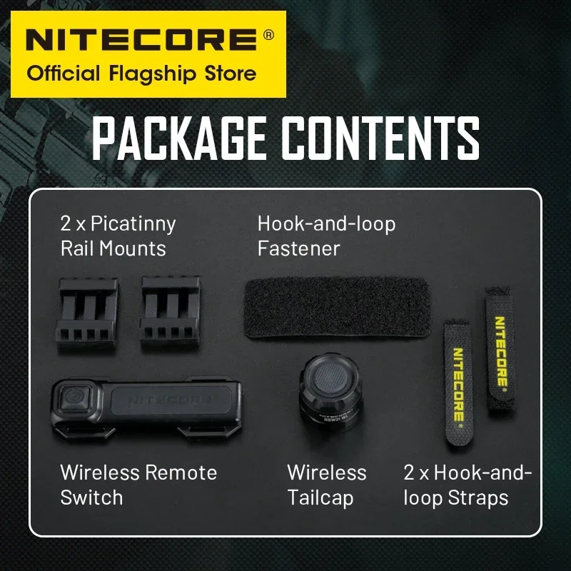 NITECORE RSW2i WL 2.4G bezprzewodowy zdalny przełącznik bezprzewodowy tylna nasadka z taktycznymi mocowaniami na szynę Picatinny dla P20iX P35i P30i