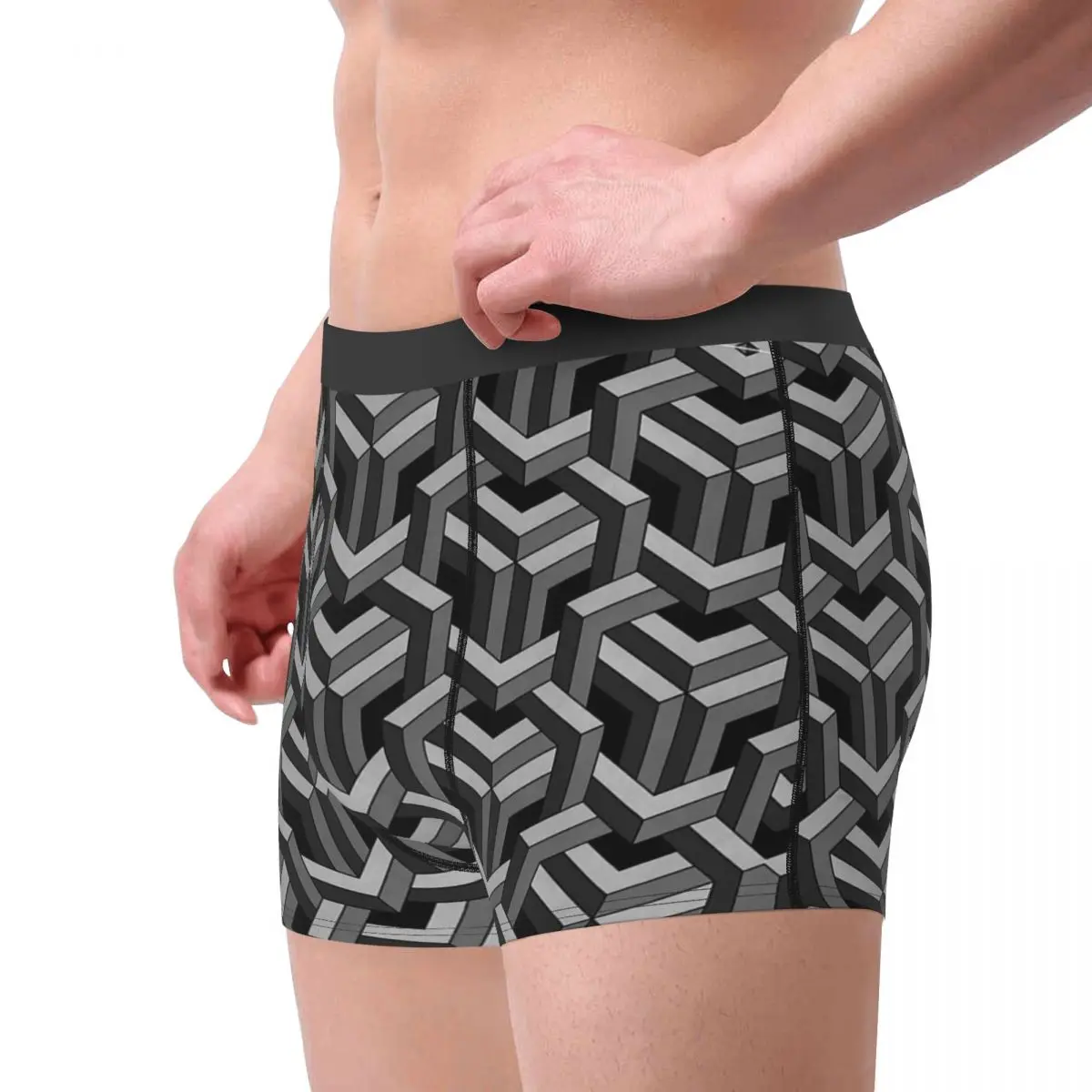 Missing Mathematical Equation M C Escher 3D Three Dimensional Underpants Breathbale Panties Man Underwear Shorts Boxer Briefs